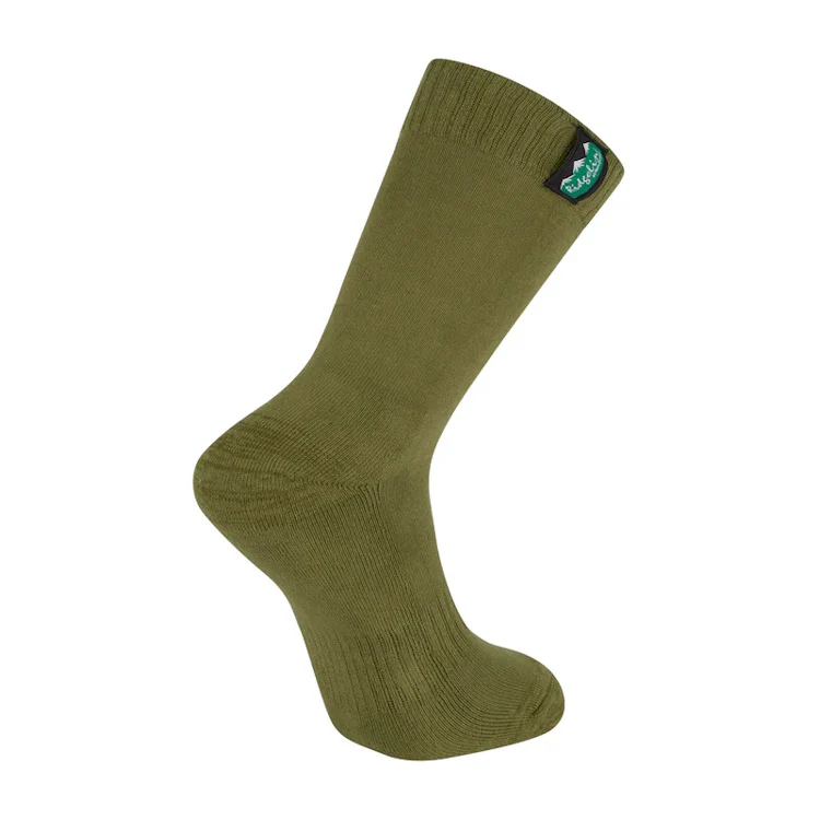 Ridgeline Mid Length Cotton Work Socks - Olive Multi - Image 8