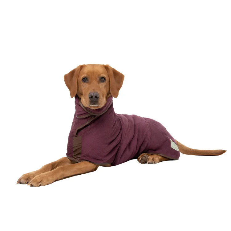 Ruff and Tumble Country Collection Dog Drying Coat - Burgundy - Image 3