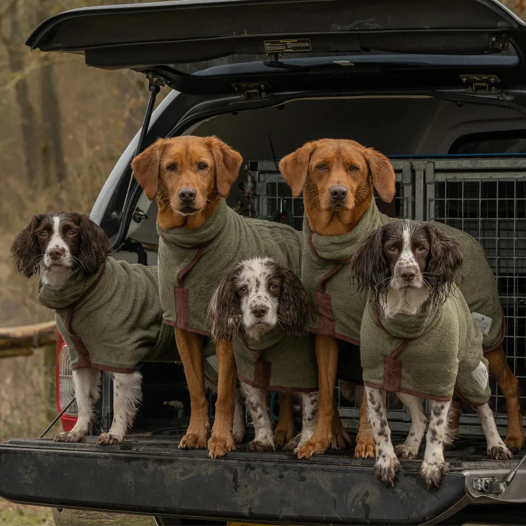 Ruff and Tumble Country Collection Dog Drying Coat - Moss - Image 3