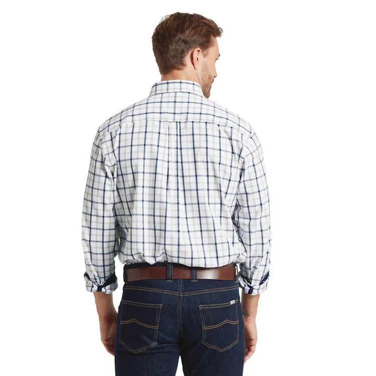 Schoffel Brancaster Classic Shirt - Oxford Navy Check - Image 2