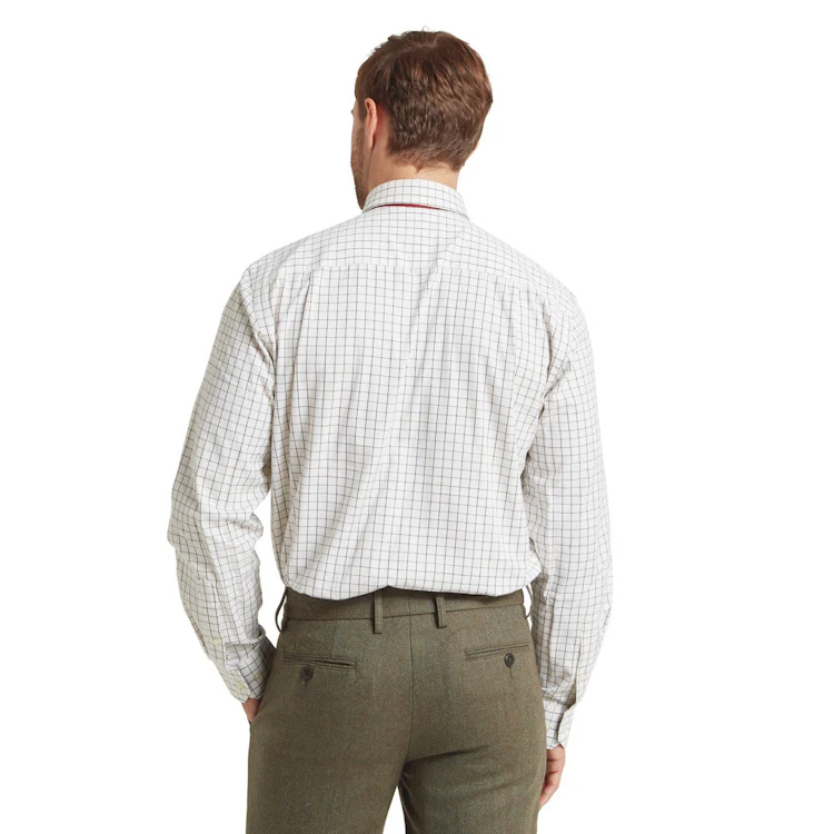 Schoffel Burnham Tattersall Classic Shirt - Dark Olive Tattersall - Image 2