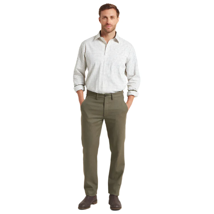 Schoffel Burnham Tattersall Classic Shirt - Dark Olive Tattersall - Image 3