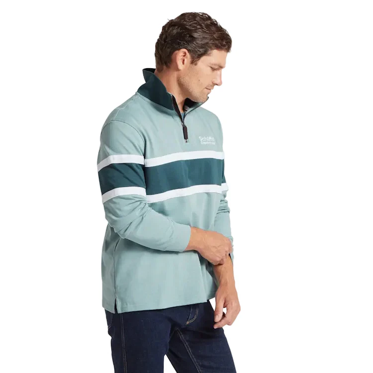Schoffel Exmouth Heritage 1/4 Zip Sweatshirt - Powder Blue - Image 5