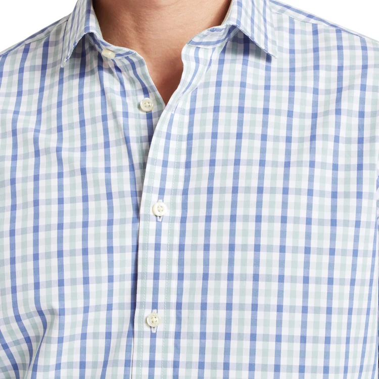 Schoffel Hebden Tailored Shirt - Mist Blue/Vintage Indigo Check - Image 6