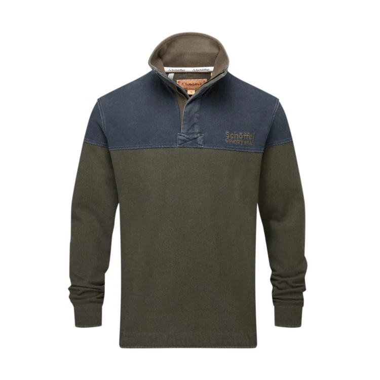 Schoffel Helford Heritage Sweatshirt - Peat Green - Image 4