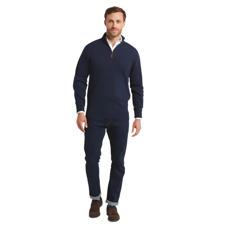 Schoffel Jura 1/4 Zip Jumper - Navy - Image 4