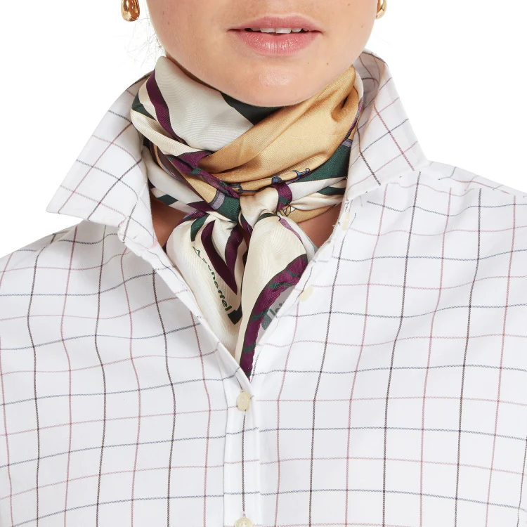 Schoffel Ladies Blakeney Shirt - Dark Mauve Tattersall - Image 6