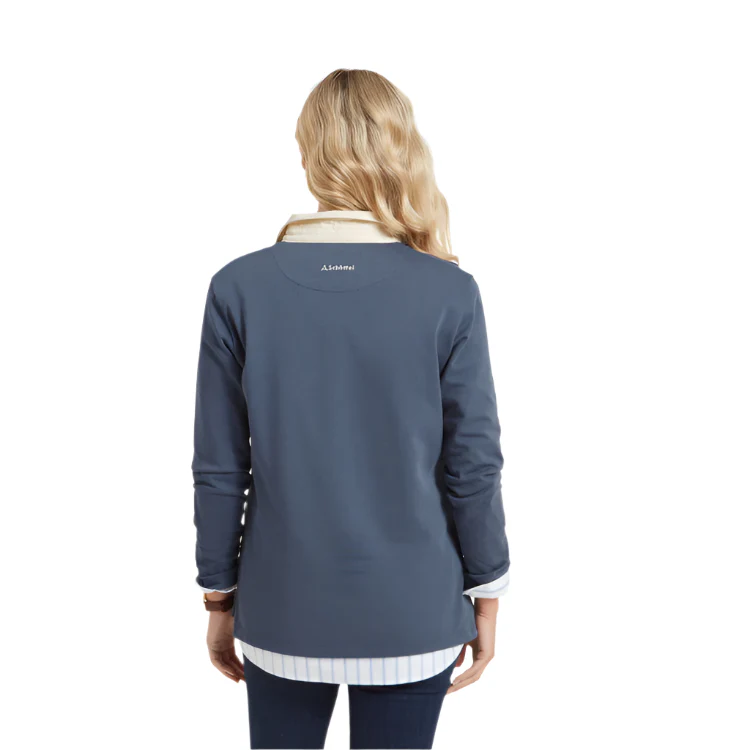Schoffel Ladies Chapel Porth Rugby Shirt - Vintage Navy - Image 2