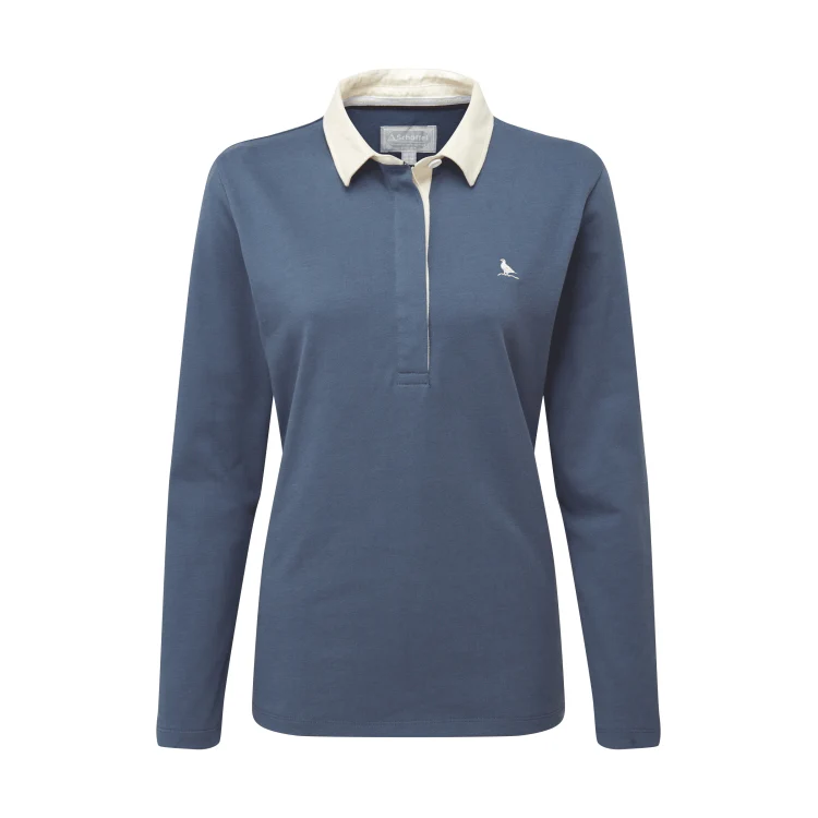 Schoffel Ladies Chapel Porth Rugby Shirt - Vintage Navy - Image 3