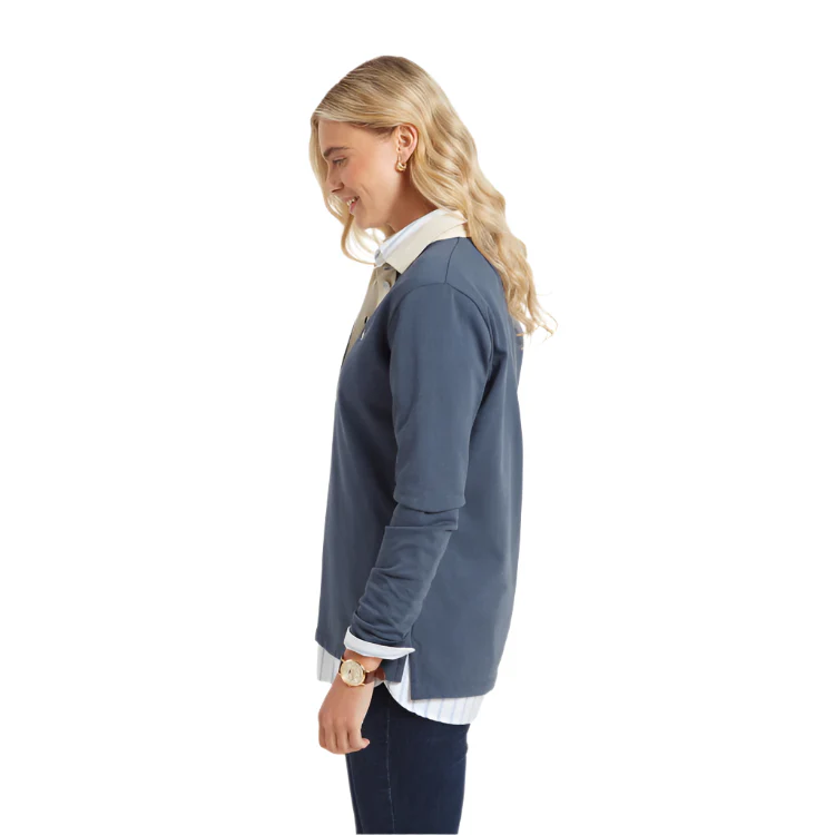 Schoffel Ladies Chapel Porth Rugby Shirt - Vintage Navy - Image 4