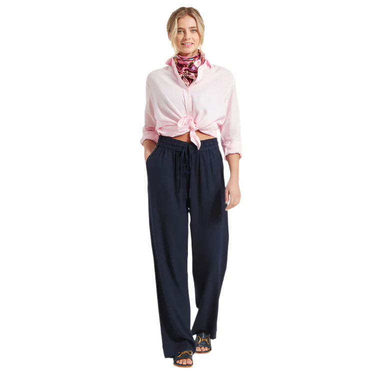 Schoffel Ladies Daphne Linen Trousers - Navy - Image 2