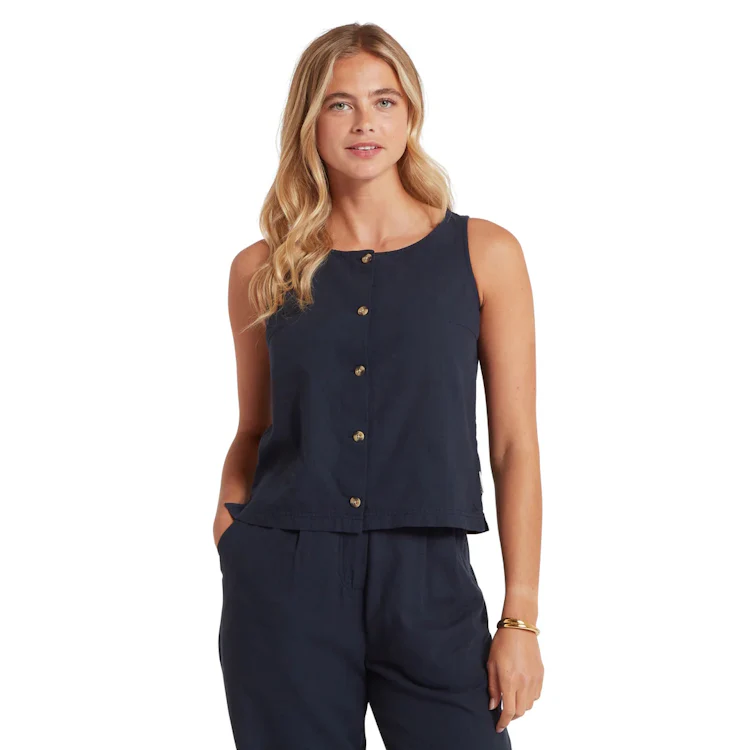 Schoffel Ladies Elsworth Linen Top - Navy