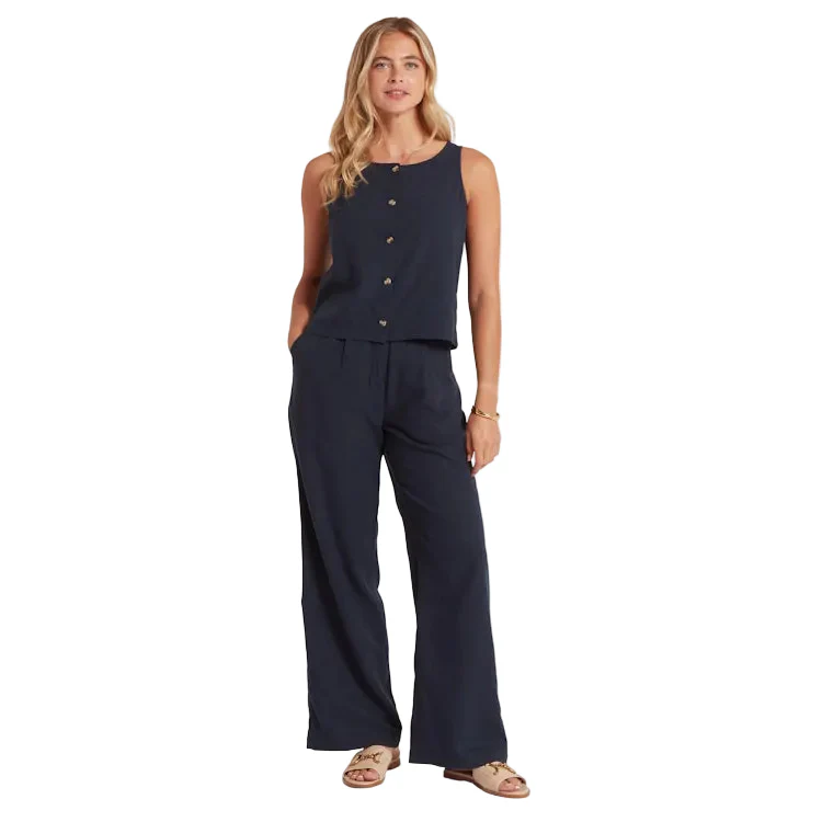 Schoffel Ladies Elsworth Linen Top - Navy - Image 3