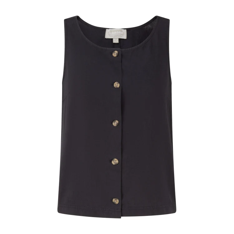 Schoffel Ladies Elsworth Linen Top - Navy - Image 4