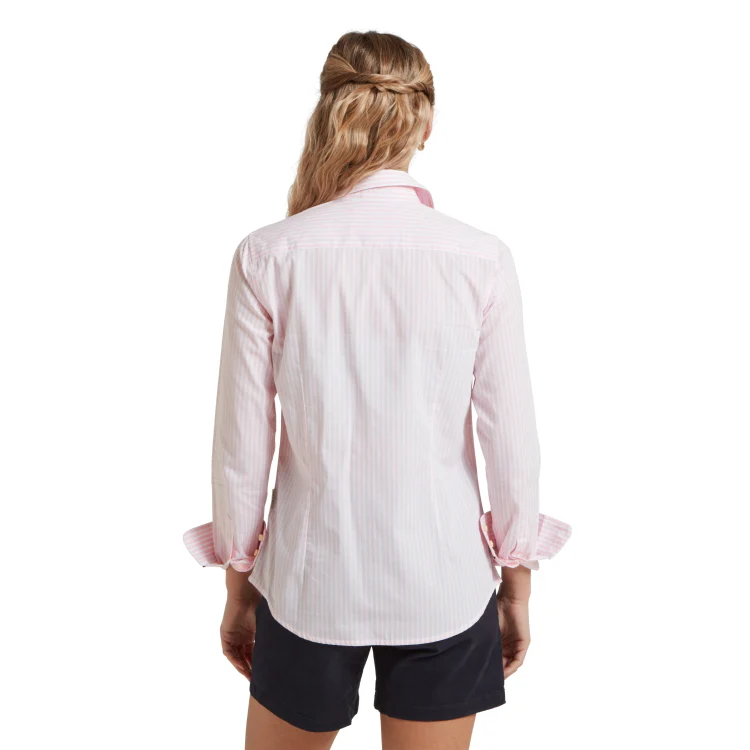 Schoffel Ladies Holme Striped Shirt - Mauve Blush - Image 2