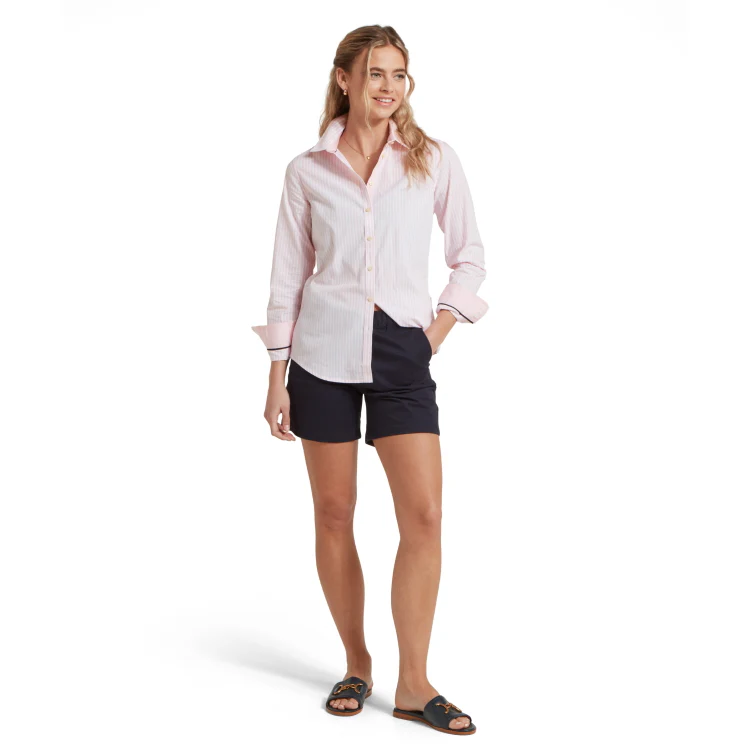 Schoffel Ladies Holme Striped Shirt - Mauve Blush - Image 5