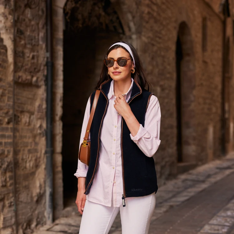 Schoffel Ladies Holme Striped Shirt - Mauve Blush - Image 7