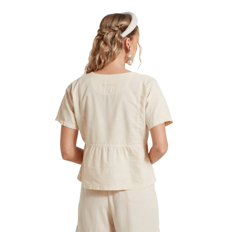 Schoffel Ladies Lavenham Linen Top - Oat - Image 2