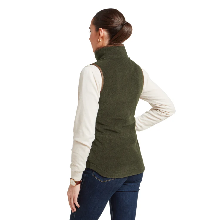 Schoffel Ladies Lyndon Fleece Gilet - Dark Olive - Image 2