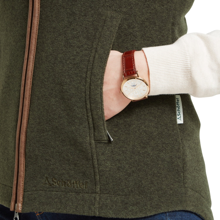 Schoffel Ladies Lyndon Fleece Gilet - Dark Olive - Image 8
