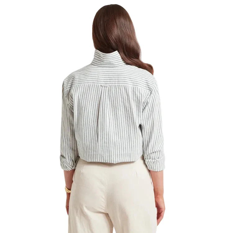 Schoffel Ladies Salthouse Linen Shirt - Blue Stripe - Image 2