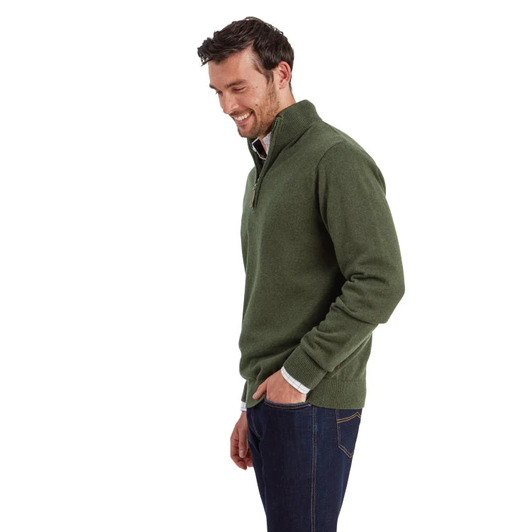 Schoffel Lewis Lambswool 1/4 Zip Jumper - Woodland - Image 4