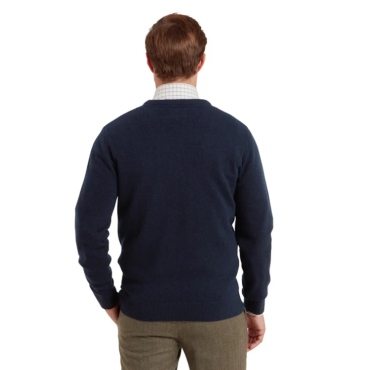 Schoffel Lewis Lambswool V Neck Jumper - Navy - Image 2