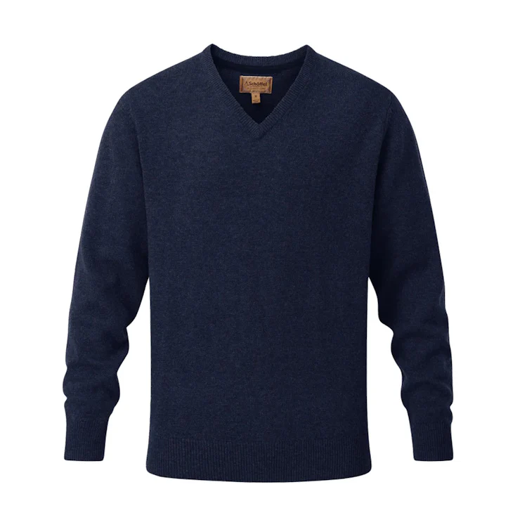 Schoffel Lewis Lambswool V Neck Jumper - Navy - Image 3