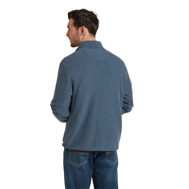 Schoffel Porthleven 1/4 Zip Jumper - Dark Pigeon Blue - Image 2
