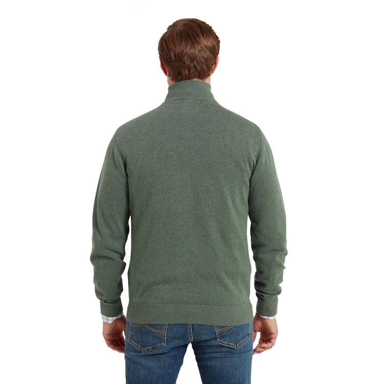 Schoffel Porthmeor Pima Cotton 1/4 Zip Jumper - Country Green - Image 2