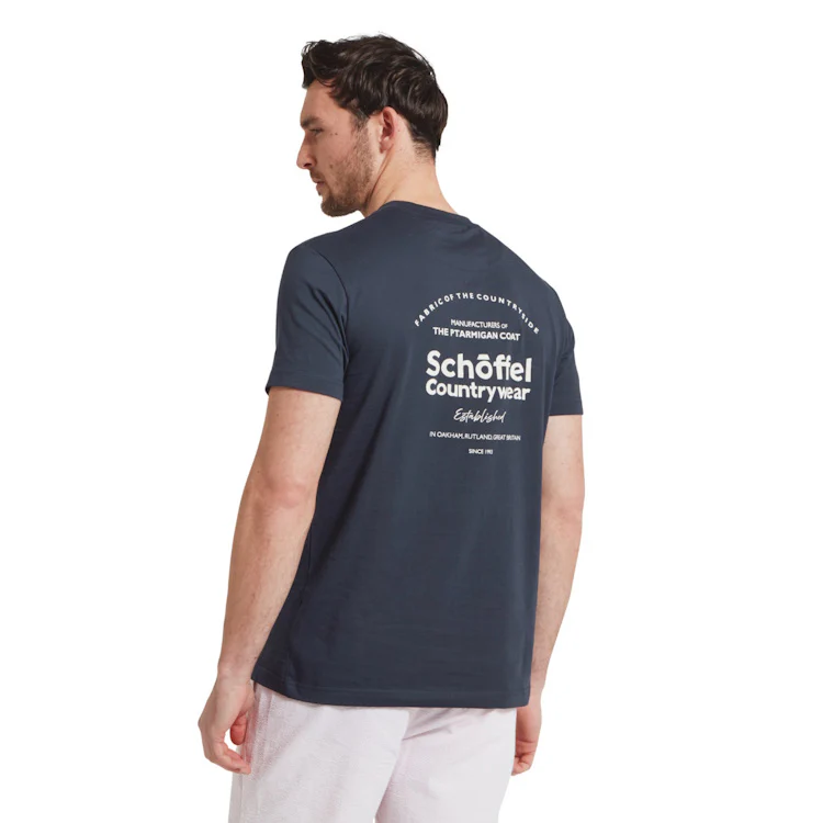 Schoffel Talland T-Shirt - Navy Heritage Print - Image 2