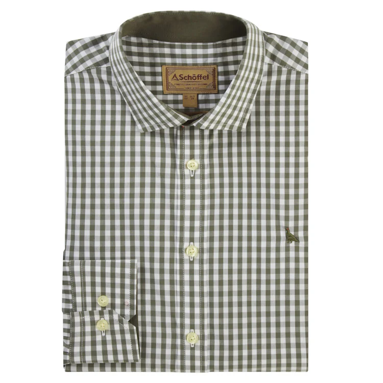 Schoffel Thorpeness Tailored Shirt - Beetle Green Check - Image 3