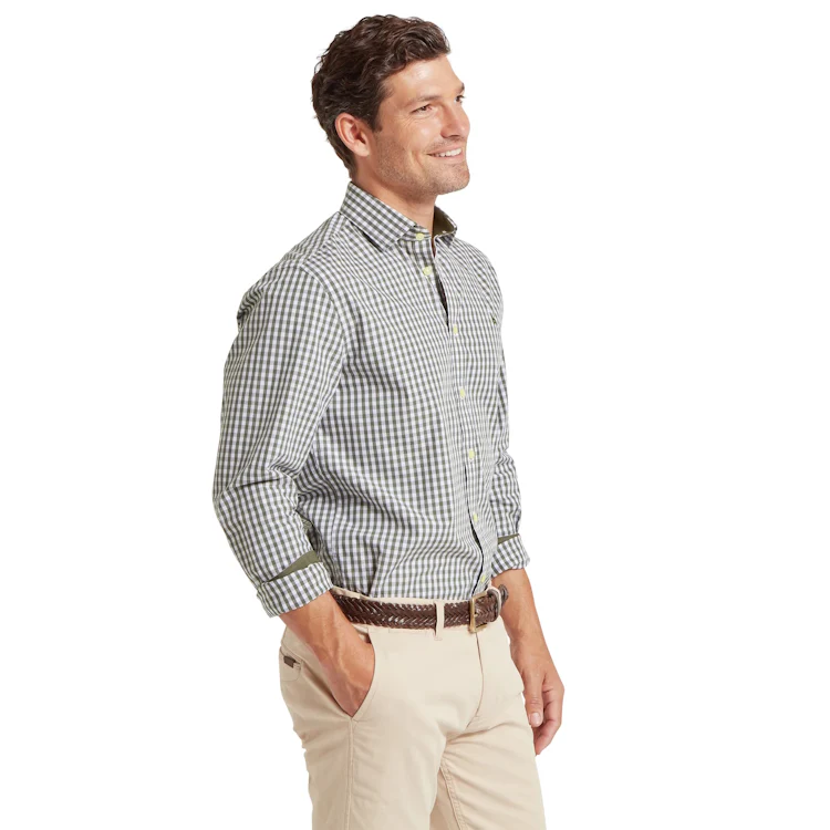 Schoffel Thorpeness Tailored Shirt - Beetle Green Check - Image 5
