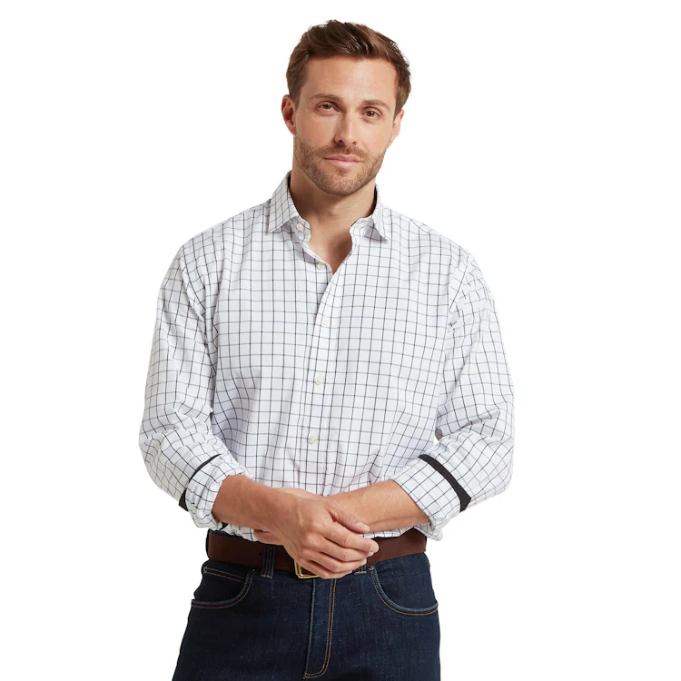 Schoffel Westminster Classic Shirt - Navy Check - Image 5