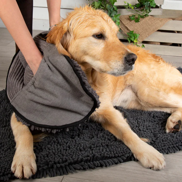 Scruffs Noodle Dog Drying Towel - Grey - Image 2