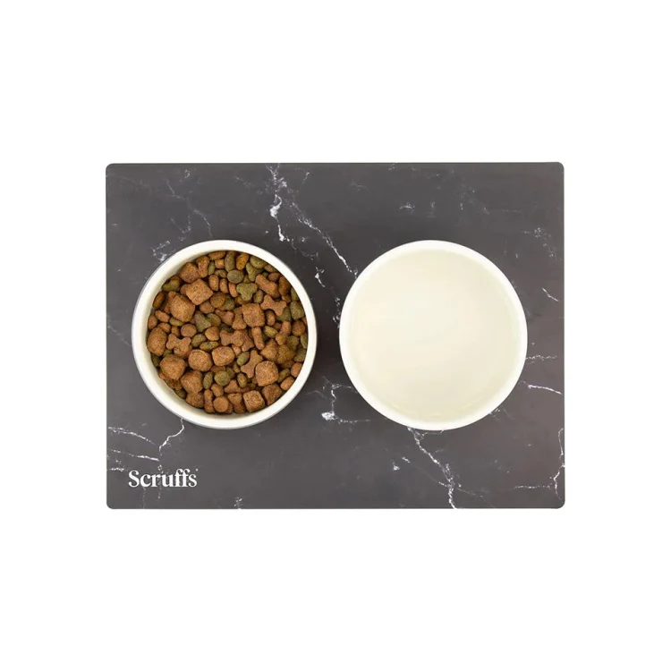 Scruffs Pet Placemat - Black Marble Print - Image 2