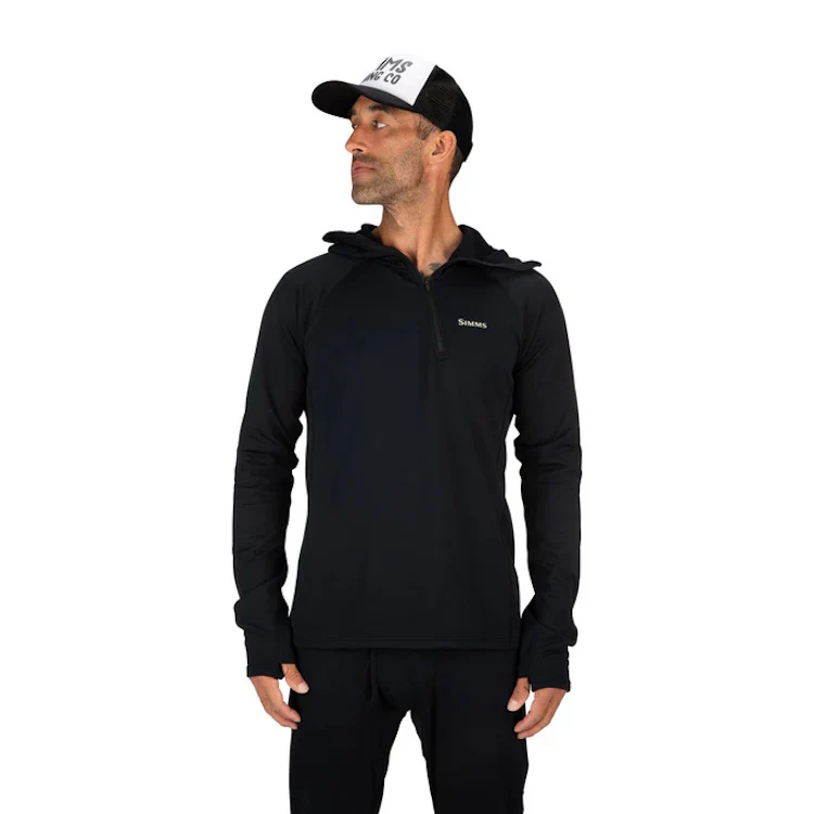 Simms Heavyweight Baselayer Hoody - Black - Image 2