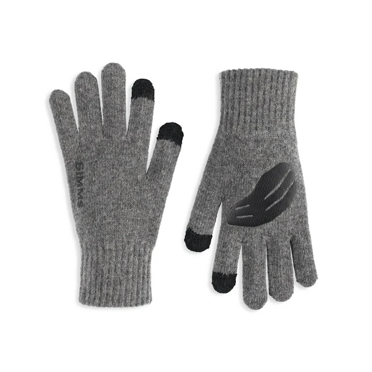 Simms Wool Full Finger Gloves - Steel