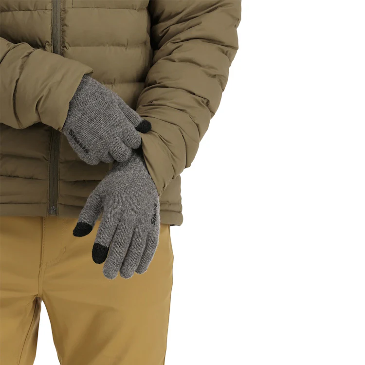 Simms Wool Full Finger Gloves - Steel - Image 2