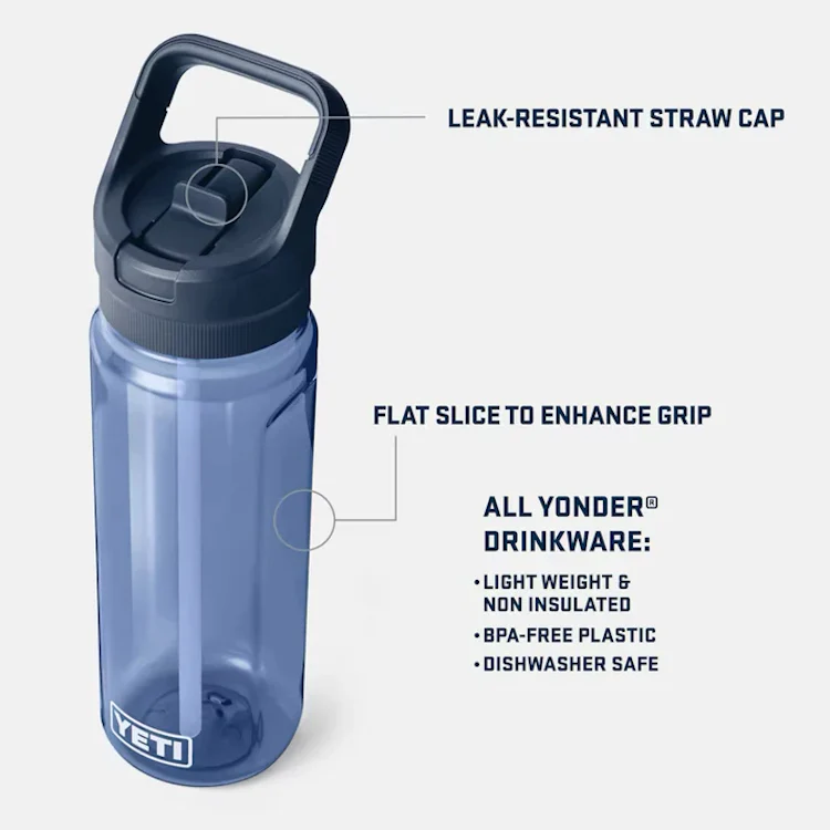 Yeti Yonder Colour Matched Straw Water Bottle 750ml - Navy - Image 4